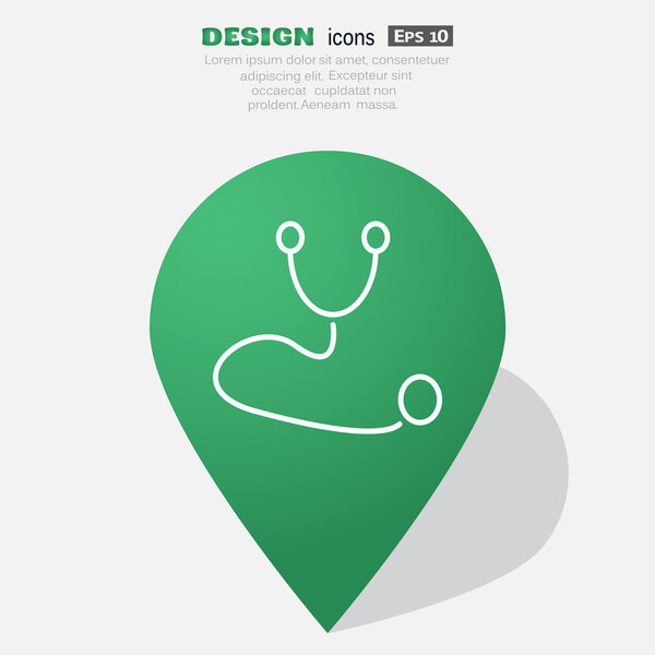 Simple stethoscope web icon