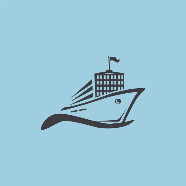 Het schip op Golf web pictogram — Stockvector