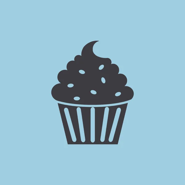 Cupcake icône web dessert — Image vectorielle