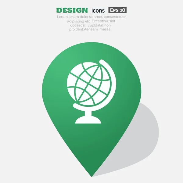 Egyszerű globe pókháló ikon — Stock Vector
