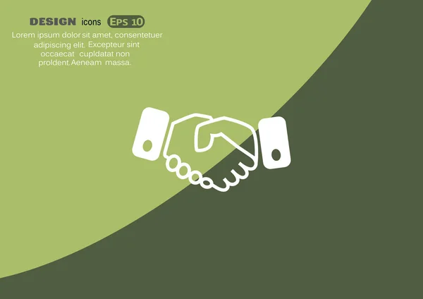 Handshake web icon, friendship concept — Stock Vector