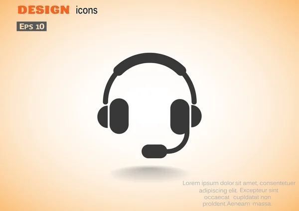 Kulaklık garniture web simgesi — Stok Vektör