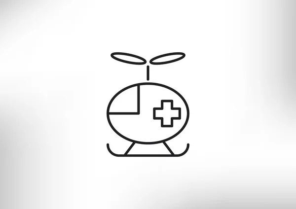 Ambulance helikopter eenvoudige pictogram — Stockvector