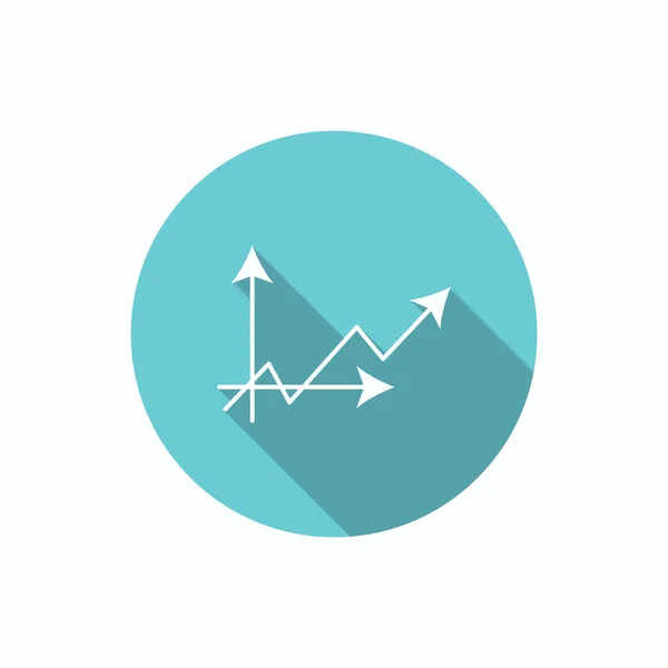 Gráfico com seta curva ícone simples —  Vetores de Stock