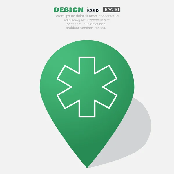 Ιατρική σύμβολο εικονίδιο απλό web — Διανυσματικό Αρχείο