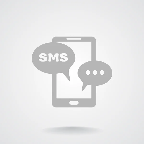 Smartphone con icono de burbujas sms — Vector de stock