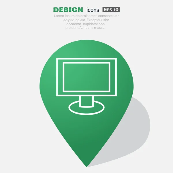Ikonę web monitora pusty ekran — Wektor stockowy