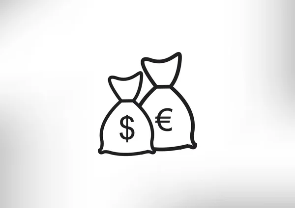 Kantong uang dengan simbol euro - Stok Vektor