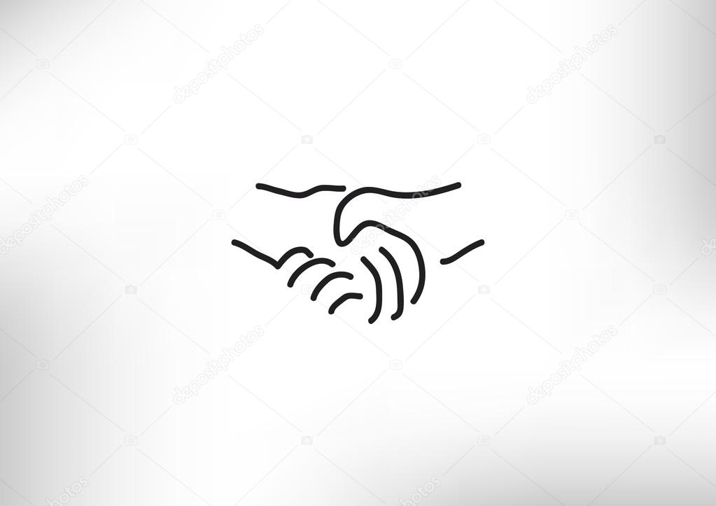 Handshake web icon, friendship concept