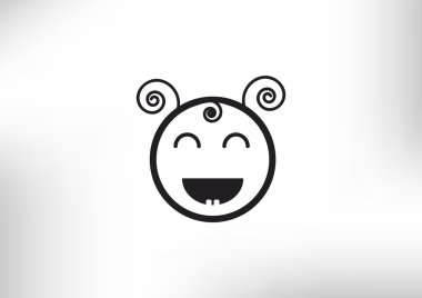 Mutlu bir çocuk yüzü doodle