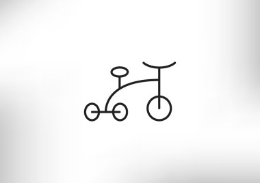Bebek üç tekerlekli bisiklet basit simgesi