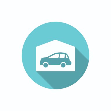 Garajda araba basit simgesiyle