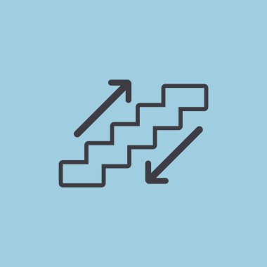 Yürüyen merdivenlerden işaretiyle merdiven ve okları