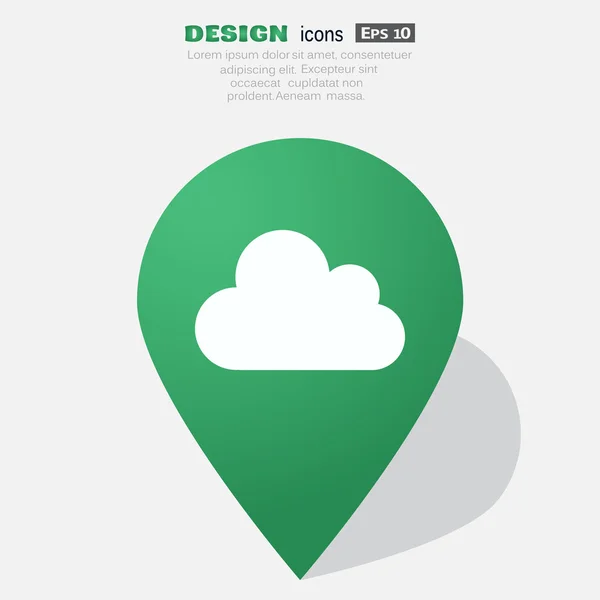 Esquema simple nube web icono — Vector de stock