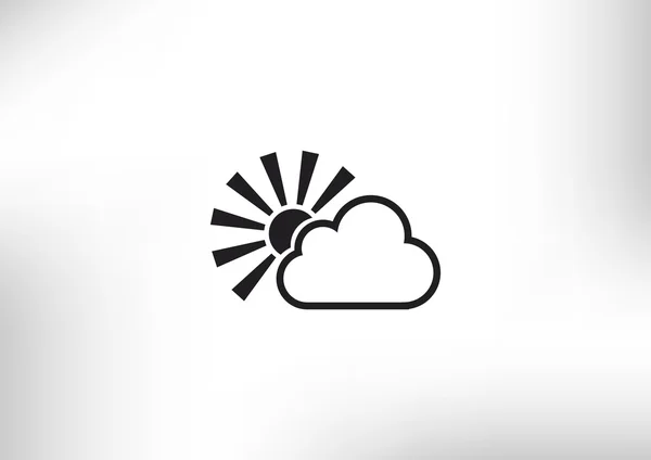 Sole con nuvola semplice icona — Vettoriale Stock
