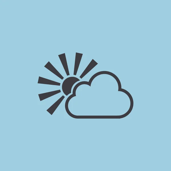 Sun with cloud simple icon — Stock Vector