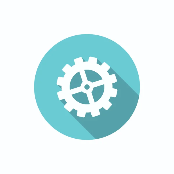 Single rounded gear simple icon — Stock Vector