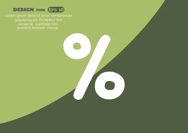 Eenvoudige procentsymbool pictogram — Stockvector