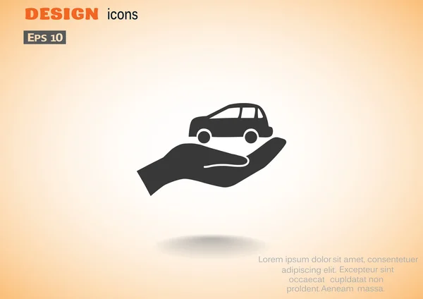 Icono del concepto de protección del coche — Vector de stock