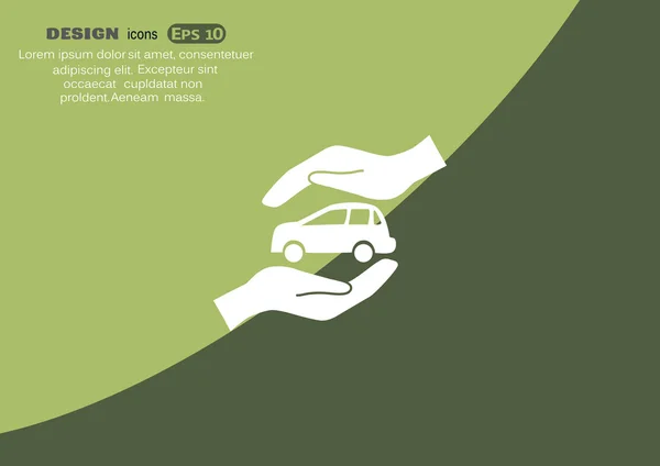 Icono web de seguro de coche — Vector de stock