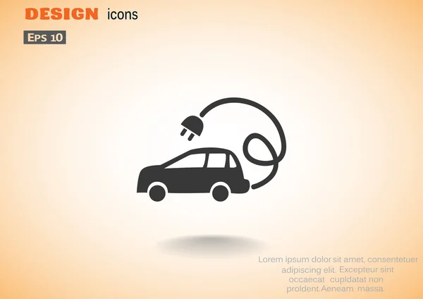 Electricity car simple web icon — Stock Vector
