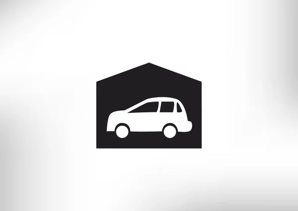 Garaje con coche icono simple — Archivo Imágenes Vectoriales