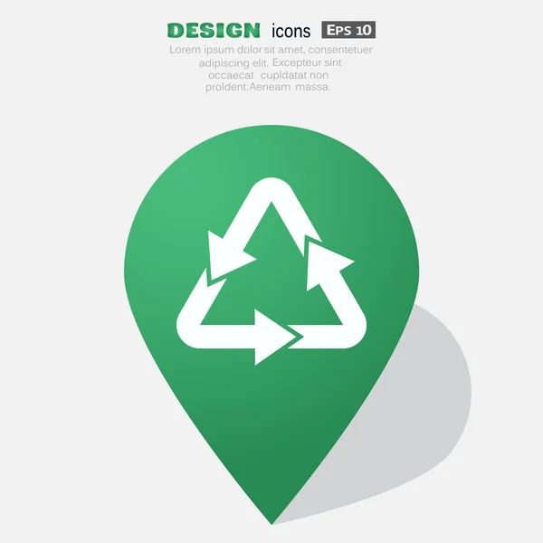 Symbol šipky ikonou recyklace odpadu — Stockový vektor