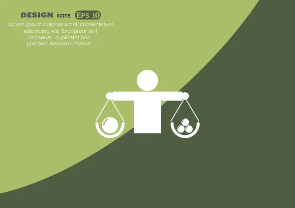 Menselijke schaal eenvoudige web pictogram — Stockvector