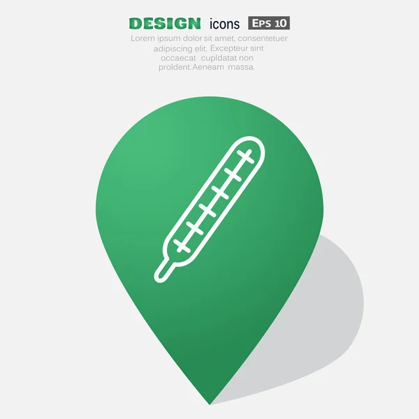 医療用体温計 web アイコン — ストックベクタ