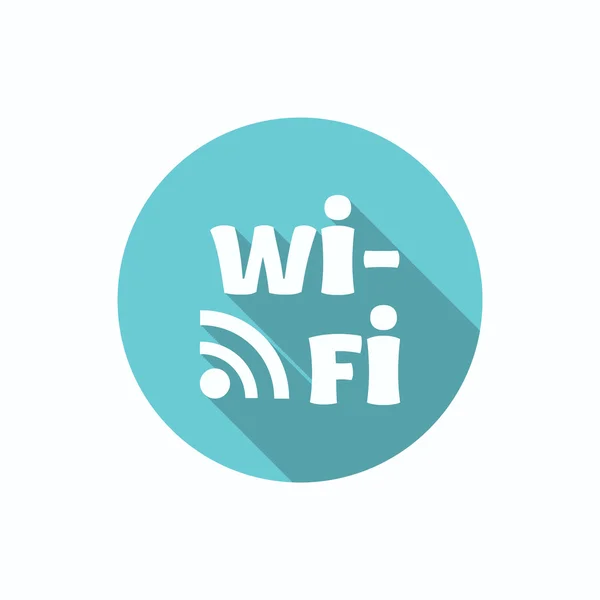 Iscrizione Wi-Fi con icona delle onde — Vettoriale Stock