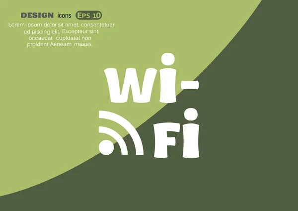 Wi-Fi nápis s ikonou, vlny — Stockový vektor