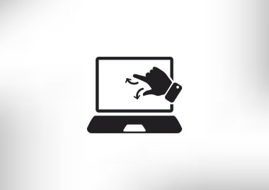 Dokunmatik ekran laptop simgesini