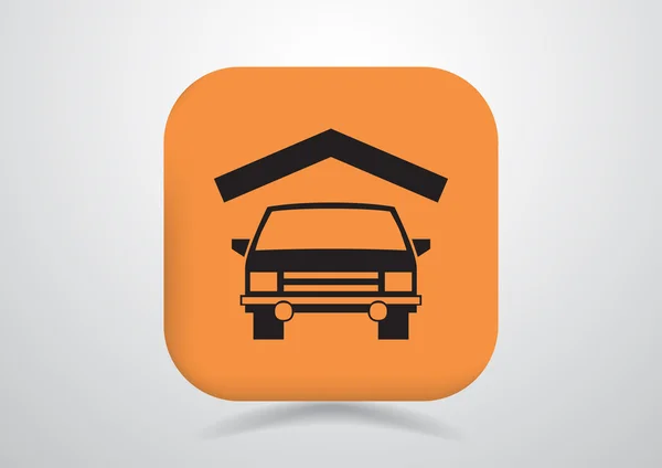 Car under roof simple icon — Stock Vector