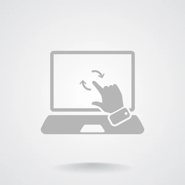 Ekran dotykowy na laptopie ikona — Wektor stockowy