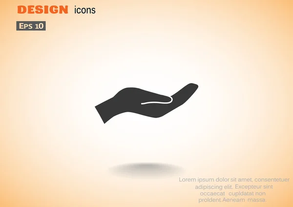 Pidiendo icono web mano — Archivo Imágenes Vectoriales
