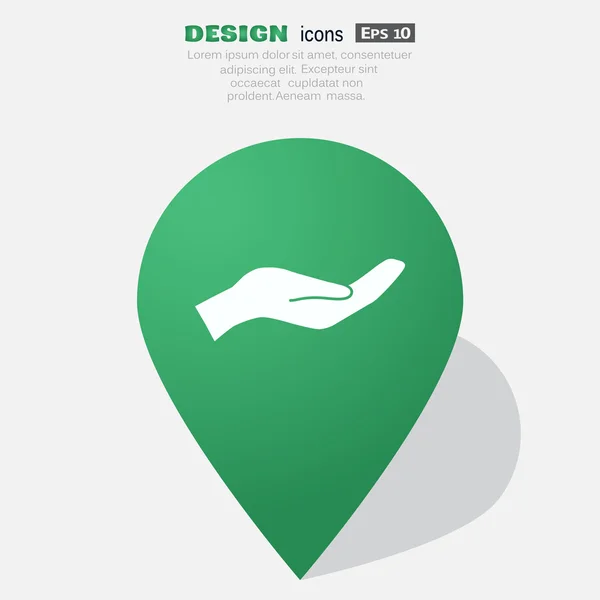 Pidiendo icono web mano — Vector de stock