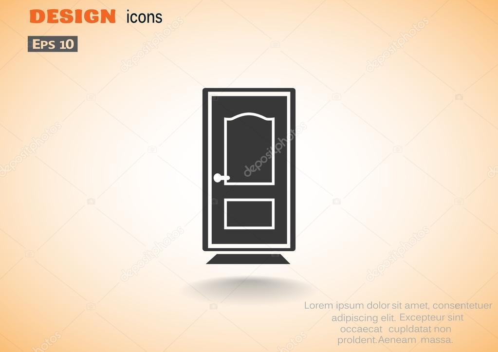 Closed door web icon
