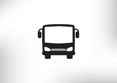 Simple bus front web icon clipart