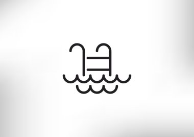 Dalgalar simgesi ile havuzu merdiveni