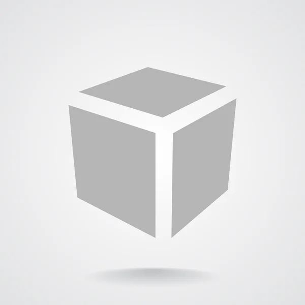 Ícone web cubo simples — Vetor de Stock