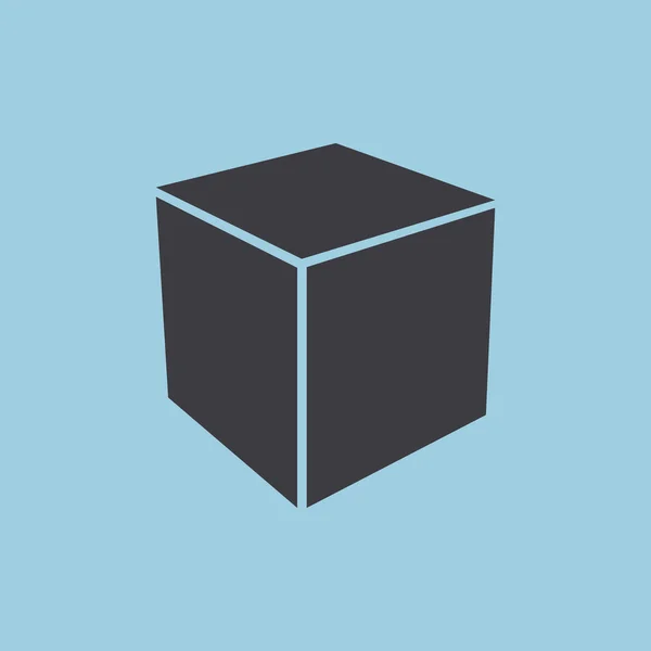 Icône web simple cube — Image vectorielle