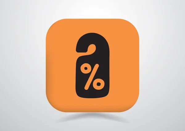 Percent symbol on hanging label — Stock Vector