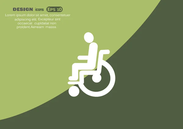 Discapacitados en el icono de la silla de ruedas — Vector de stock