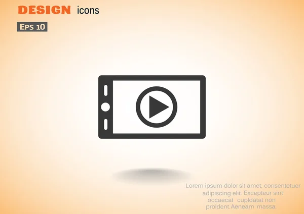 Signo de vídeo en la pantalla del smartphone — Archivo Imágenes Vectoriales