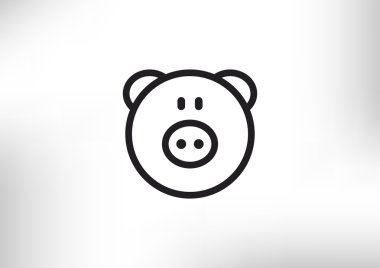 Domuz kafa basit web simgesi