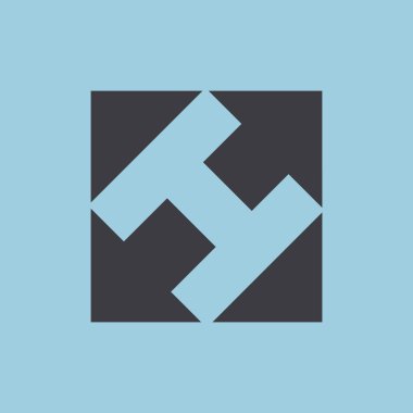 Üçgenler ve oklar ile kare simgesi