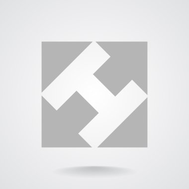 Üçgenler ve oklar ile kare simgesi