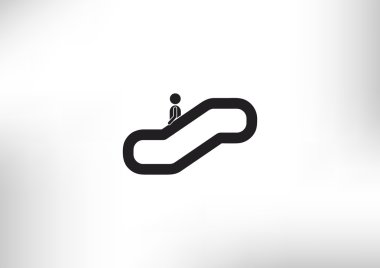 Adam yürüyen merdiven, basit bilgi işareti