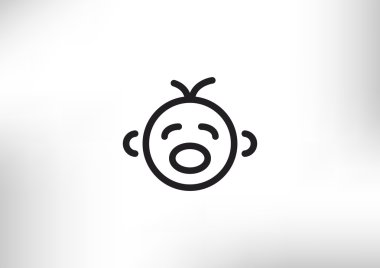 Siluet Basit çizgiler içinde Ağlayan bebek