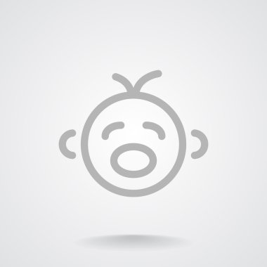 Siluet Basit çizgiler içinde Ağlayan bebek